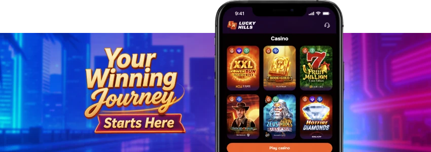 luckyhills mobile casino banner